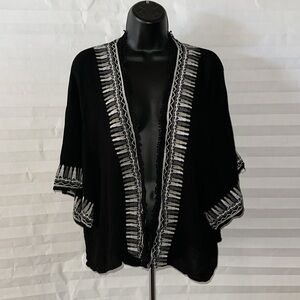 Celsta Women's Black Long Sleeve Shrug Size M Medium Lightweight Cardigan